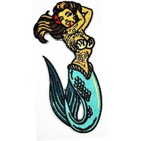 Mermaid Princess Beach sea Cartoon Embroidered Patches Applique Embroidery Iron On Badge DIY Handmade Crafts Clothing for Kids (06)