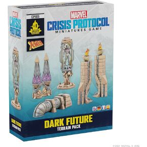 Marvel: Crisis Protocol Dark Future Terrain Pack - Enhance Battles with Wakandan Statues & One-Shot Card! Tabletop Superhero Game, Ages 14+, 2 Players, 90 Min Playtime