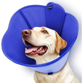 Upgraded Soft Dog Cone for Dogs After Surgery, Breathable Pet Recovery Collar with Double-Layer Design, Adjustable Dog Cone Collar for Large Medium Small Dogs, Elizabethan Collar (L, Blue)