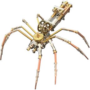 Goekhyrani 3D Metal Mechanical Spider Assembly Model Kit, Steampunk Inspired DIY Engineering Model, Gift for Her or Him,Version K, 127 Pieces