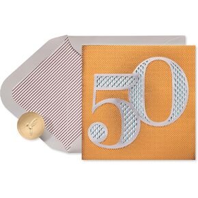Papyrus 50th Birthday Card (You Shine Brighter Than Ever)