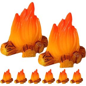 Miniature Campfire Model Decor 8Pcs Mini Artificial Campfire Ornament Dollhouse Fake Bonfire Pretend Play Toy for DIY Sand Table Scenery Micro Landscape