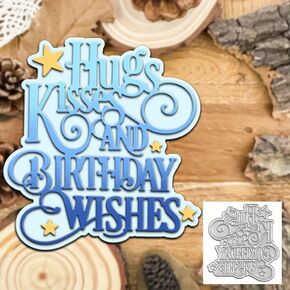 Hugs Kisses Birthday Greetings Metal Die Cuts for Card Making,Valentine's Flower Love Heart Card Cutting Dies Cut Stencils DIY Scrapbooking Album Decorative Embossing Paper Card Embossing Craft