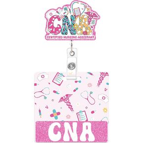 Xray Badge Reel and Buddy - Pink X-ray Life Retractable ID Card Holder With Swivel Clip, Glitter Radiology Tech Gifts for Technician