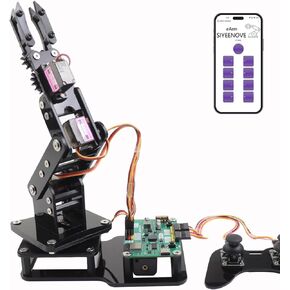 Smart Robot Arm for Arduino & ESP32-C3 4DOF Programmable Robotic Arm Building Kit with Joystick/Web App Control for Beginner & Hobbyists, STEM Educational Desktop Mini Arm Easy to Assemble