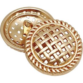 10pcs 25MM/1Inch Round Metal Vintage Grid Sewing Buttons for Blazer Button Set for DIY Craft(1#,Silver)