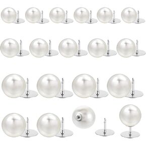 30sets Pearl Buttons 10/12/14 Mm Button Pins No Sew Pearls Decorative Replace Buttons Pearl Pins for Clothes, Reusable and Removable Button for Clothesdiy Clothing Accessories