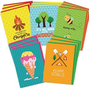 15 Set Camp Greeting Card with Envelopes Letters Flat Cards for Campers Summer Party, Hikers, Adventure Travelers, Outdoor Lovers