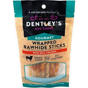Dentley's Gourmet Wrapped Rawhide Sticks Dog Treats - Chicken