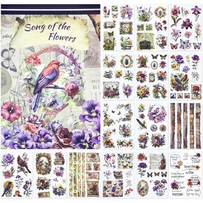 Scrapbook Stickers for Journaling, Aesthetic Scrapbook Stickers Set for Adults and Teens, 100pcs+ Pre-Cut Stickers for Journaling, Bullet Junk Journals, Scrapbook Supplies, Arts Craft