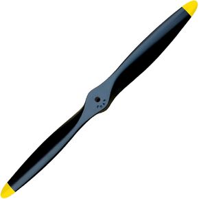 XOAR PJWWII 18x8 RC Propeller for Warbird Airplane. 18 Inch 2 Blade WWII Black Wood Prop with Yellow Tips for Gas Classic RC Planes