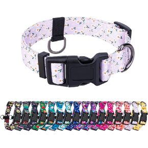 Dog Collar with Name Personalized Dog Collar，Plastic Buckle Dog Collar Quick Release，Basic Daily Collar for Small and Medium Dogs (S, Polka Dots)