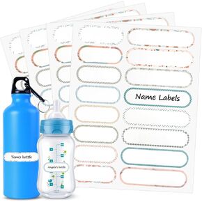 Jactalees Waterproof Name Labels for Kids Stuff - Personalized Name Stickers for School Supplies, Daycare Items, Baby Water Bottles & Sippy Cups - Dishwasher Safe Name Tags for Toddler Child, 160 PCS