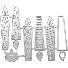 Candles Die Cut for Card Making, Candles Metal Cutting Dies Congratulations Die Cuts Happy Birthday Embossing Stencils Template for DIY Scrap-Booking Decor Wedding Birthday Blessing Card