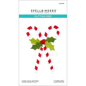 Spellbinders Candy Canes and Holly Etched Dies, Metal