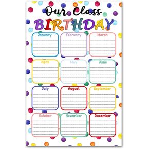 Birthday Chart for Classroom, Happy Birthday Poster for Classroom, Classroom Decorations Birthday Calendar, Birthday Classroom Board , Back to School Supplies Elementary Primary Preschool Wall Decor