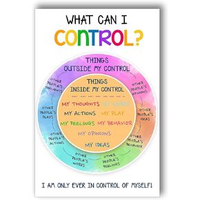 The Hygge Life What I Can Control School Counselor Sign Classroom Wall Art School Social Worker Office Decor Counseling Poster Counselor Growth Mindset, White, 11x17in