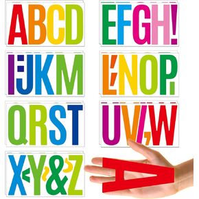 6 Inch Vinyl Letter Stickers Large,14 Sheets 76 Pieces Self Adhesive Alphabet Stickers Decals for Bulletin Board,Poster Board,Classroom Wall Decor,Window,Home Décor (Colorful)