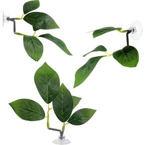 3 Pack Fish Leaf Pad Betta Leaf Hammocks Fish Tank Plant Decor Accessories with Plastic Suction Cup Aquarium Décor Simulating Betta Natural Habitat for Betta Playing Resting