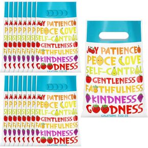 Supervitae 90 Pcs Fruit of The Spirit Gift Bags Bulk Christian Religious Goody Bags Novelty Supplies for Church VBS Sunday School