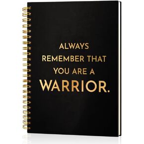 Always Remember That You Are A Warrior 160 Blank Pages Hardcover Spiral Notebook, Inspirational Gifts for Coworker, Recovery Cancer Survivor Gifts, Cheer Up Gifts for Employees, Warrior Gifts
