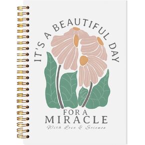 Groovy Floral It's A Beautiful Day for A Miracle Spiral Notebook, Inspirational IVF Transfer Day Journal for Women, Infertility Gifts for Women, IVF Must Haves, 5.5x8.3