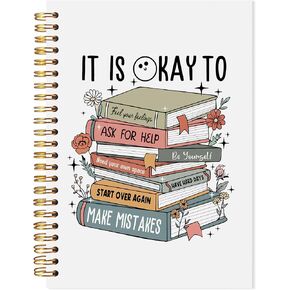Cute Mental Health Awareness Spiral Notebook, School Psychologist Gifts, Therapy Journal for Therapists Counselors Social Workers, Inspirational Self Care Journal for Women, 5.5x8.3