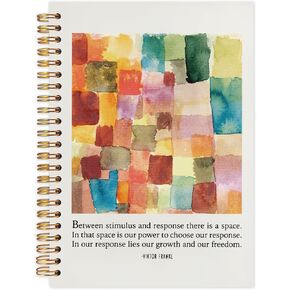 Boho Sunshine Inspirational Notebook, Motivational Quote Journal, Colorful a Little Progress Each Day Positive Affirmation Spiral Notebook Journal for Note Taking, 5.5x8.3 Inch