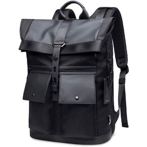 Black Large-Capacity Waterproof Backpack Travel Bag for 15.6-Inch Laptop, Business Travel Bag, Briefcase, Student Bag