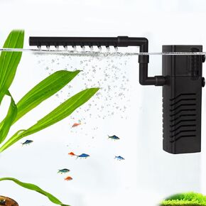 Aquarium Filter Fish Tank Filter Powerful Submersible Turtle Water Filters Ultra Quiet Biochemical Sponge Filter for 3 to 10 Gallon Tank Filtration/Oxygenation/Water Cycle 5in1(2.5w)