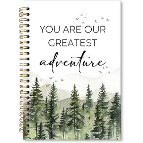 Woodland Kids Gifts A5 Spiral Notebook, You Are Our Greatest Adventure Hardcover Daily Journal Journaling Notebooks Lined for School Study Note Taking, Toddlers Composition Notebook 5.5x8.3