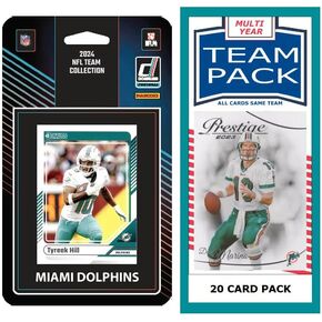 2024 Donruss Miami Dolphins Factory Sealed NFL Team Set + 20 Card Team Pack - Tyreek Hill Dan Marino Tua Tagovailoa Jaylen Waddle Rated Rookies Chop Robinson Malik Washington