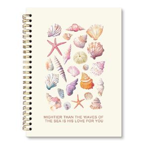 JRTW Christian Preppy Beach Notebook Journal, Coastal Ocean Colorful Seashell Aesthetic Journal for Women, Bible Journaling Notebooks for Note Taking, Spiral Notebook 5.5x8.3 Inch