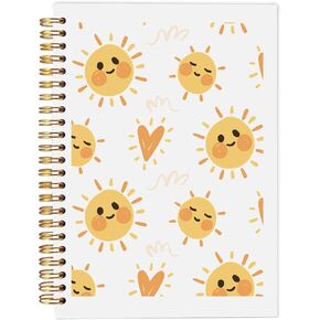 Boho Sunshine Notebook Journal, Sunshine Gifts for Women, Cute Notebooks for Office, Notebooks for Work Note Taking, Spiral Notebook 5.5x8.3 Inches