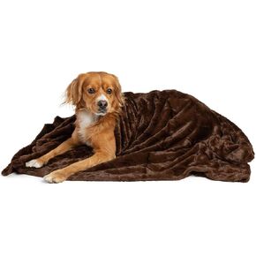 Best Friends by Sheri Calming Lux Dog Blanket – Ultra Soft Faux Fur Pet Throw, Anxiety-Relief, Lightweight Warm Bed Cover for Dogs and Cats, Machine Washable, Dark Brown, 40" x 50"