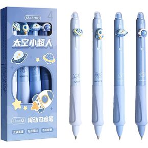 YYaaloa 4pcs Cute Retractable Erasable Gel Pens Fine Point 0.5mm Black Inks Make Mistakes Disappear for Writing Planner and Crossword Puzzles (Purple, Black)