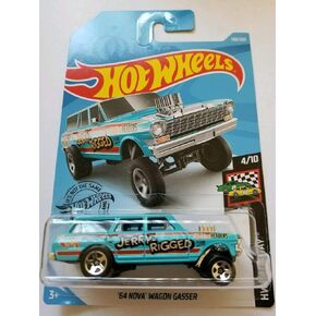 Hot Wheels Nova Wagon Gasser 198/250, Blue, 1:64 Scale, Diecast Car, Truck, Children, Unisex, 5 x 7 x 2 inches