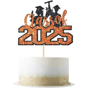 Letromp Class of 2025 Purple Graduation Cake Topper, Pre-Assembled, 6.6" x 9.5", 1 Piece, Non-Edible, Paper