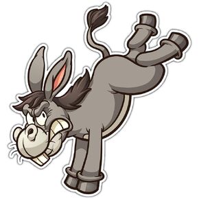 Cartoon Donkey Kick Mule Ass Car Bumper Vinyl Sticker Decal Good for any flat surface Laptop Bumper Skateboard Luggage 4.5" sb62