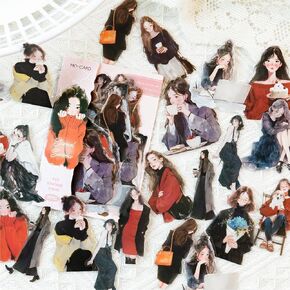 180pcs Cute People Scrapbook Stickers - Urban Leisure Characters for Scrapbooking, Fashion Girls & Boys Aesthetic, Vintage Journaling for Photo Album Collage
