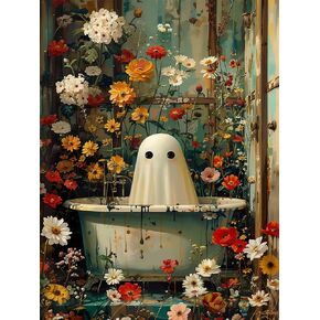 croshom Diamond Art Kits for Adults, Halloween Diamond Painting Kits for Adults, 5D DIY Horror Diamonds Art Craft Kit, Full Round Diamonds Painting for Home Wall Decor Gifts 12" x 16"