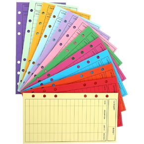 12 PCS Colorful Money Envelopes for Budgeting, 3.5 x 6.5 Inch Envelopes Money Saving Challenge Sheet Reusable Cash Deposit Envelope Budget Envelope Cardstock for Checks, Gift Cards, Tickets