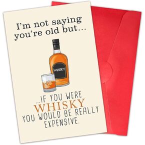 Funny Whiskey Birthday Card for Men,Boyfriend,Husband,Him,Cute Card for Dad Family,30th 40th 50th 60th 70th 80th 90th Birthday