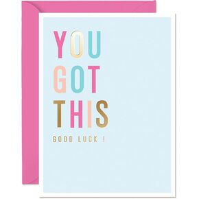 Sweetzer & Orange You Got This Greeting Card – 5"x7 Gold Foil Encouragement Card with Envelope & Seal – Motivational Congratulations Card for New Job Promotion Graduation & Life Milestones