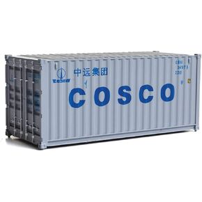 20' CORRUGATED CONTAINER - ASSEMBLED -- COSCO (GRAY, BLUE)