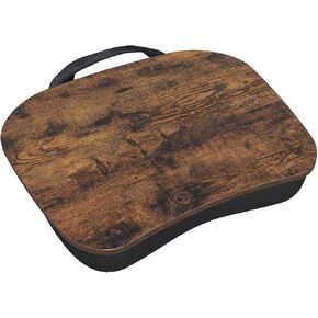 Laptop Lap Desk, Bed Tray, Lap Board, Lap Desk for Laptop with Cushion, Laptop Table with Handle for Bed, Couch, Computer Desk, Writing, Rustic Brown