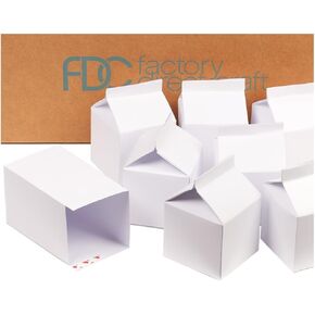 Pack of 48 Kraft Paper Party Favor Milk Cartons - Ready to Personalize Cafeteria Milk Gift Boxes for Wedding, Birthday Party, Baby Shower and Bridal Shower Favors (Size: 3" L x 3" W x 5" H)
