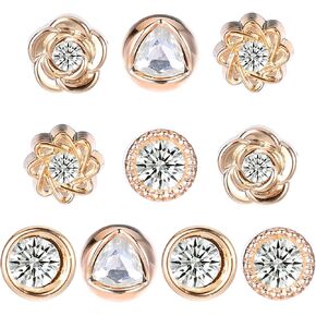 10 PCS Button Pins, Reusable Jean Buttons Button Covers No Sew Buttons Pants Pin Replacement Metal Waist Tightener for Clothes Loose Jeans Suspender (Gold)