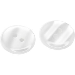 3/4" 50 Pack Clear Buttons for Sewing 0.75 inch 2 Hole Large Transparent Glossy 30L Round Plastic Bulk Sewing Buttons for Workwear School Outfits Aprons Pants Uniforms Jackets Bags DIY Crafts