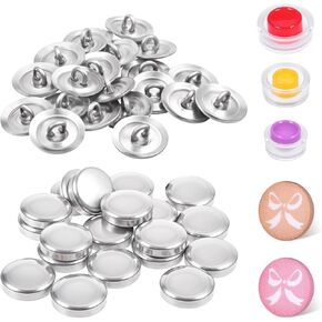 60 PCS Cover Buttons Kit with Tools, 3 Sizes DIY Fabric Buttons Fabric Covered Button Maker Covered Button Kit with Tools, Cloth CoveredButtons Set for DIY Cloth Home Decor Sewing